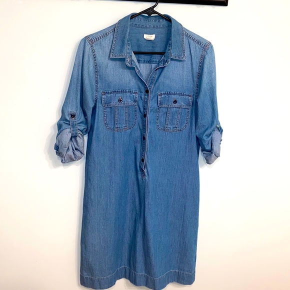 J Crew, soft, denim Jean dress, worn once, great condition, no flaws, size 4 - Picture 1 of 7